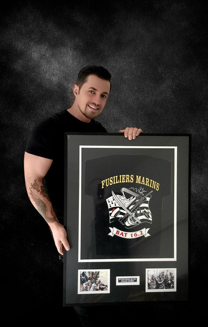 cadre pour t-shirt militaire encadré