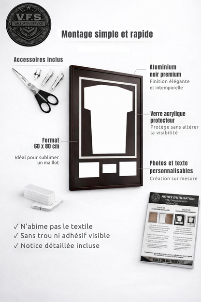 Schéma explicatif pour encadrer un t-shirt dans un cadre 